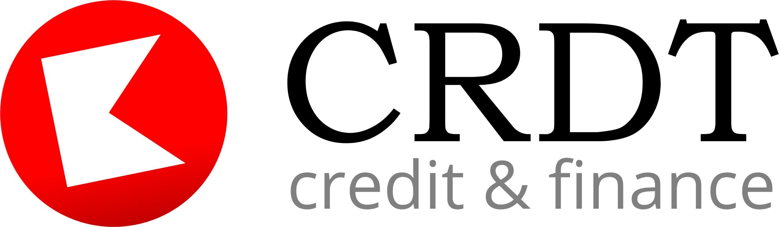 Logo CRDT in de kleur zwart, grijs, rood op wit